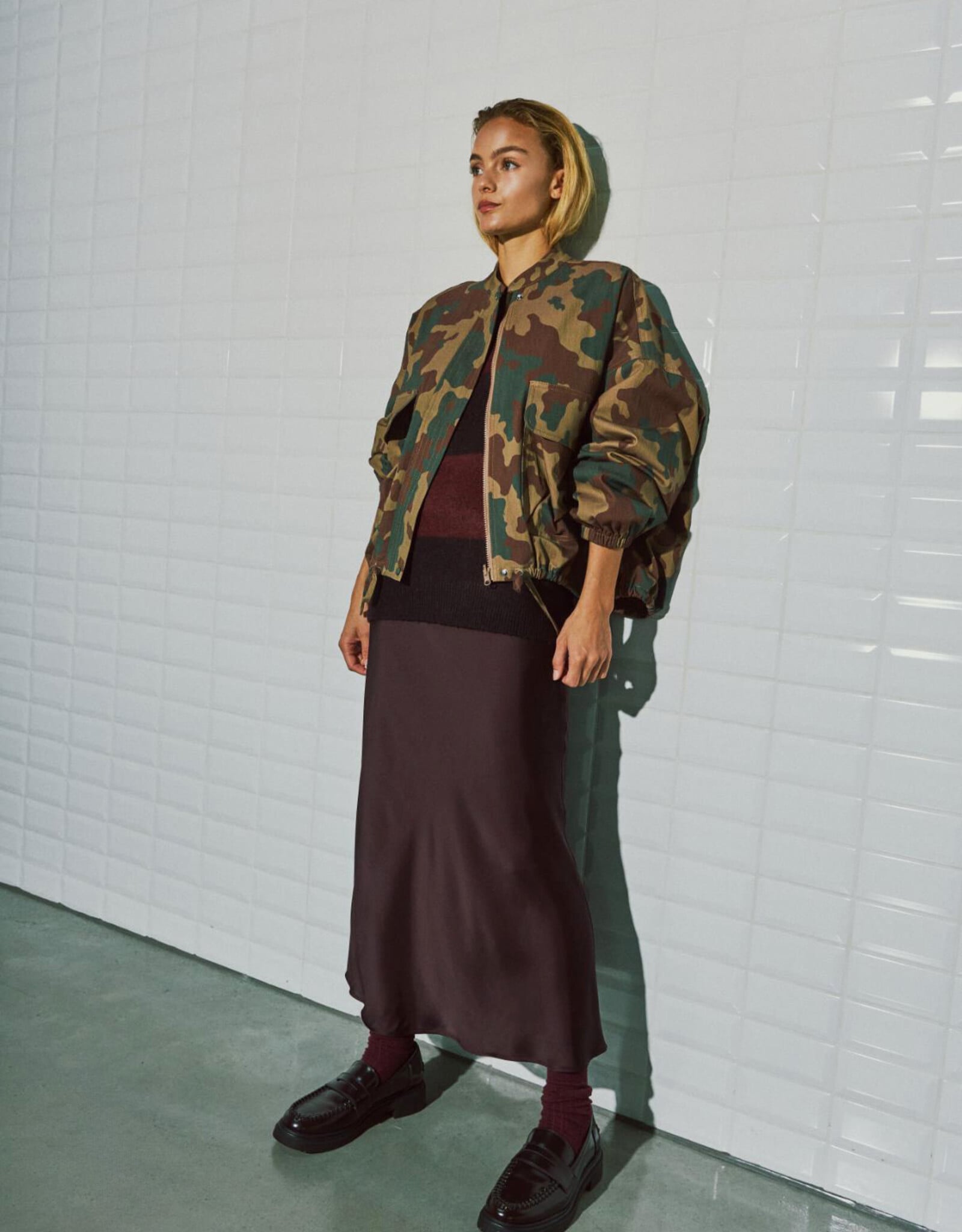 Withblack Jacket 'Leah' - Camo Print Green Shades - Withblack