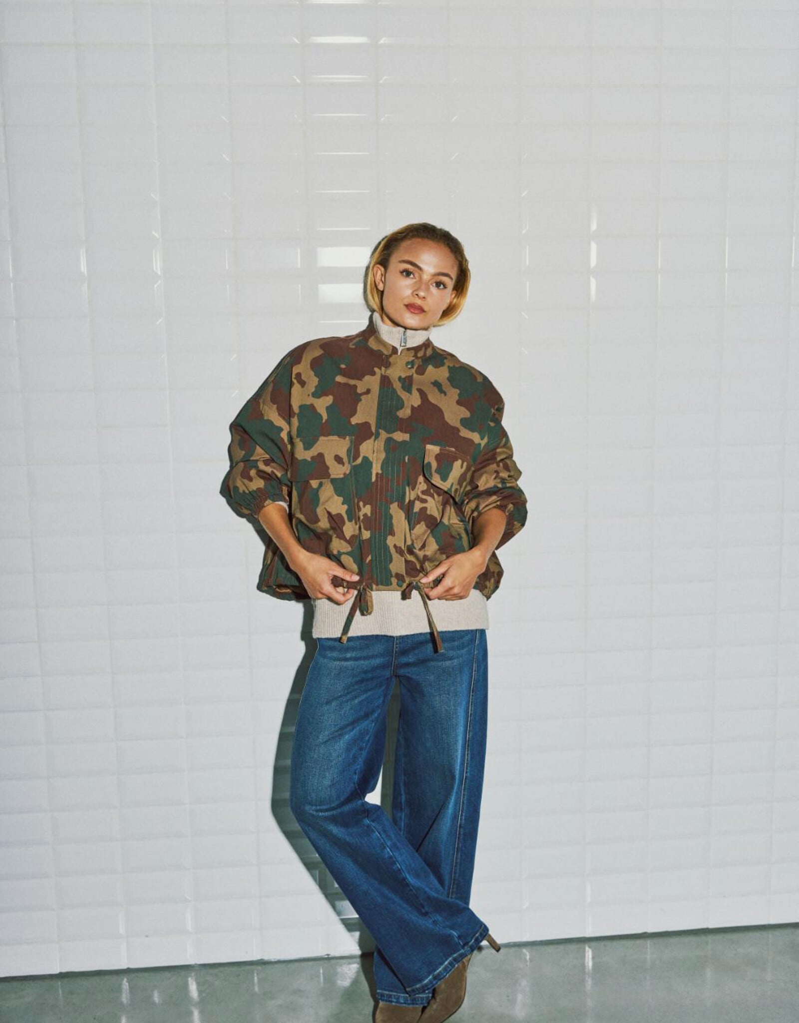Withblack Jacket 'Leah' - Camo Print Green Shades - Withblack
