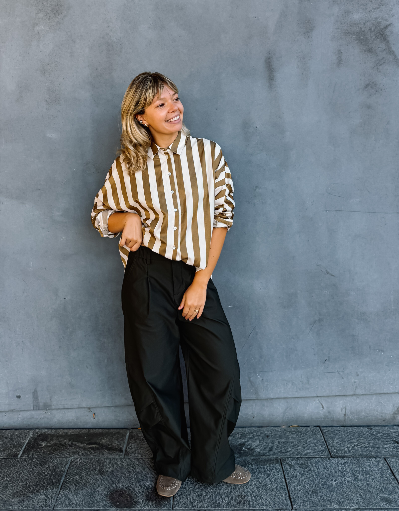 Laure+Max Blouse 'Callya' - Brown Stripes - Laure+Max