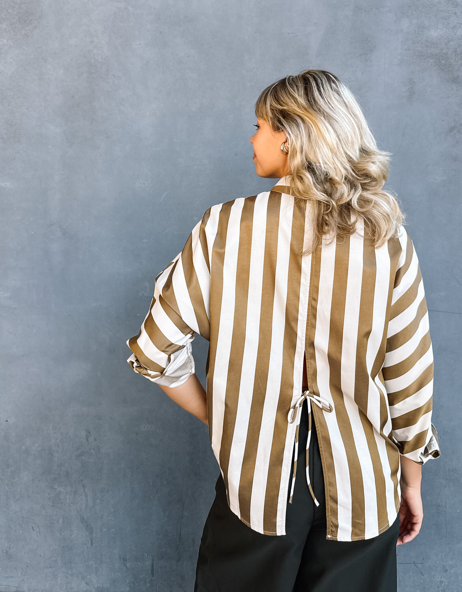 Laure+Max Blouse 'Callya' - Brown Stripes - Laure+Max