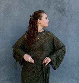 Monré Blouse 'Lucy' - Khaki Lace - Monré