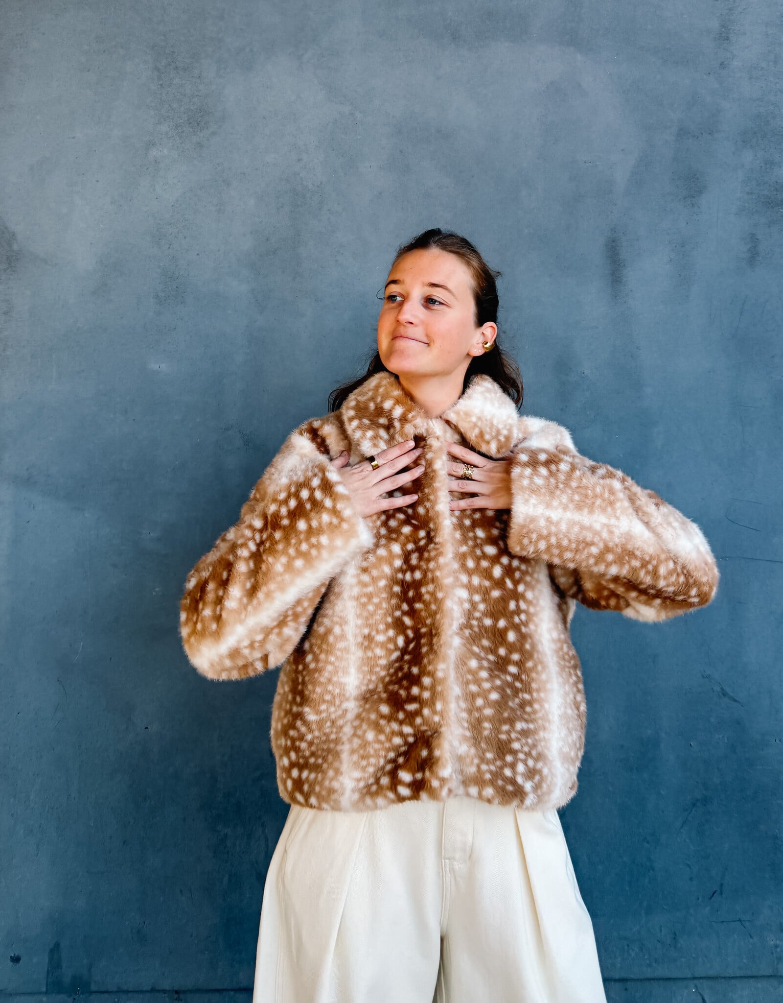Jacket Faux Fur 'Camina' - Beige - Neo Noir