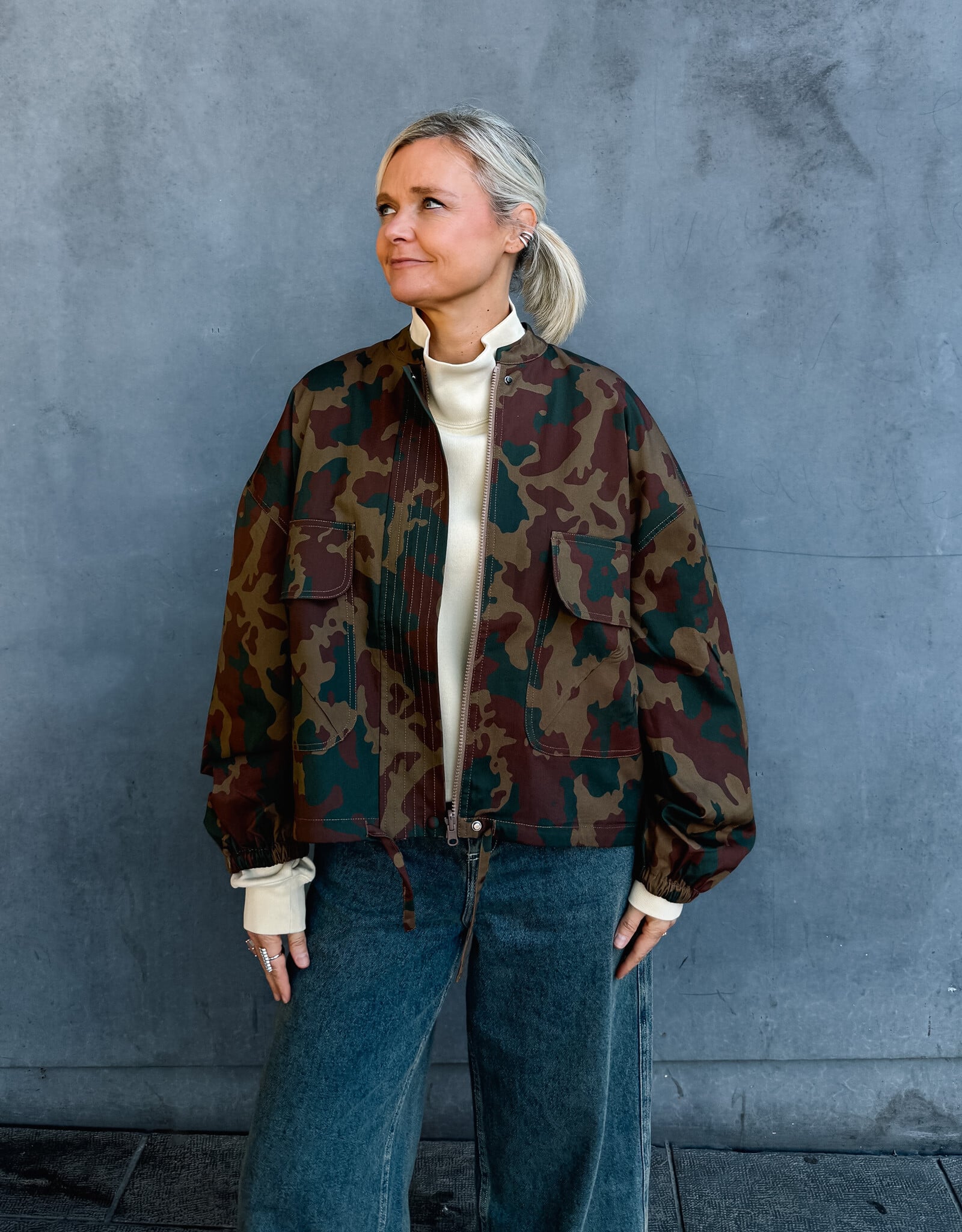 Withblack Jacket 'Leah' - Camo Print Green Shades - Withblack