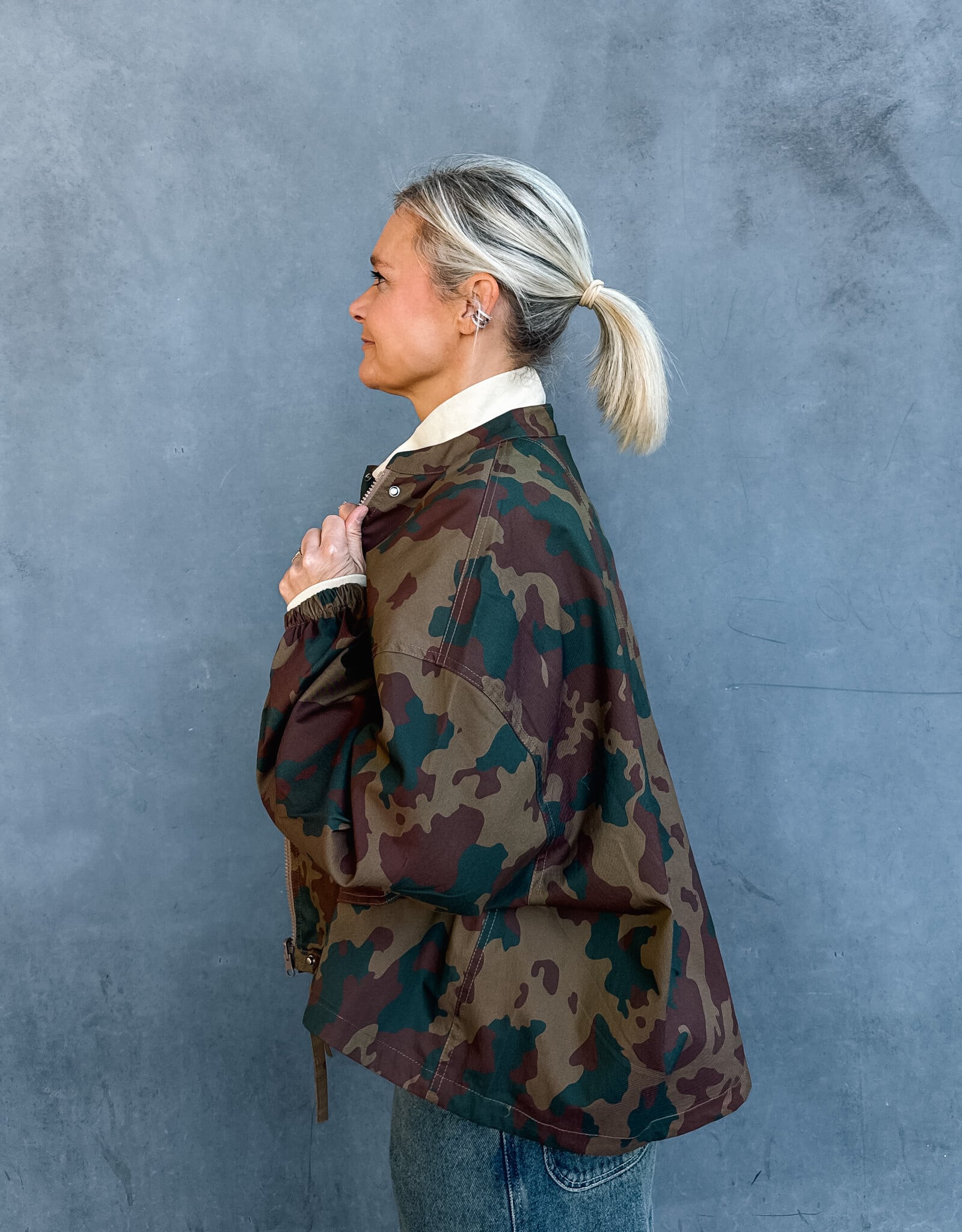 Withblack Jacket 'Leah' - Camo Print Green Shades - Withblack