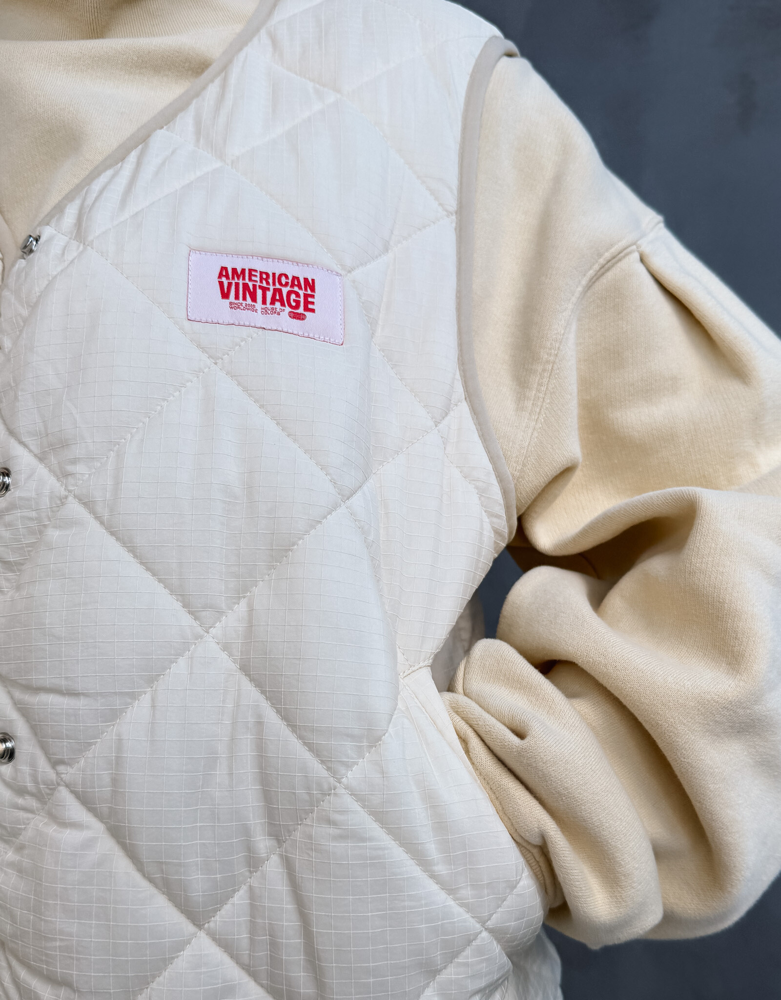 American Vintage Bodywarmer 'Yupibam' - Creme - Yup16B -  American Vintage