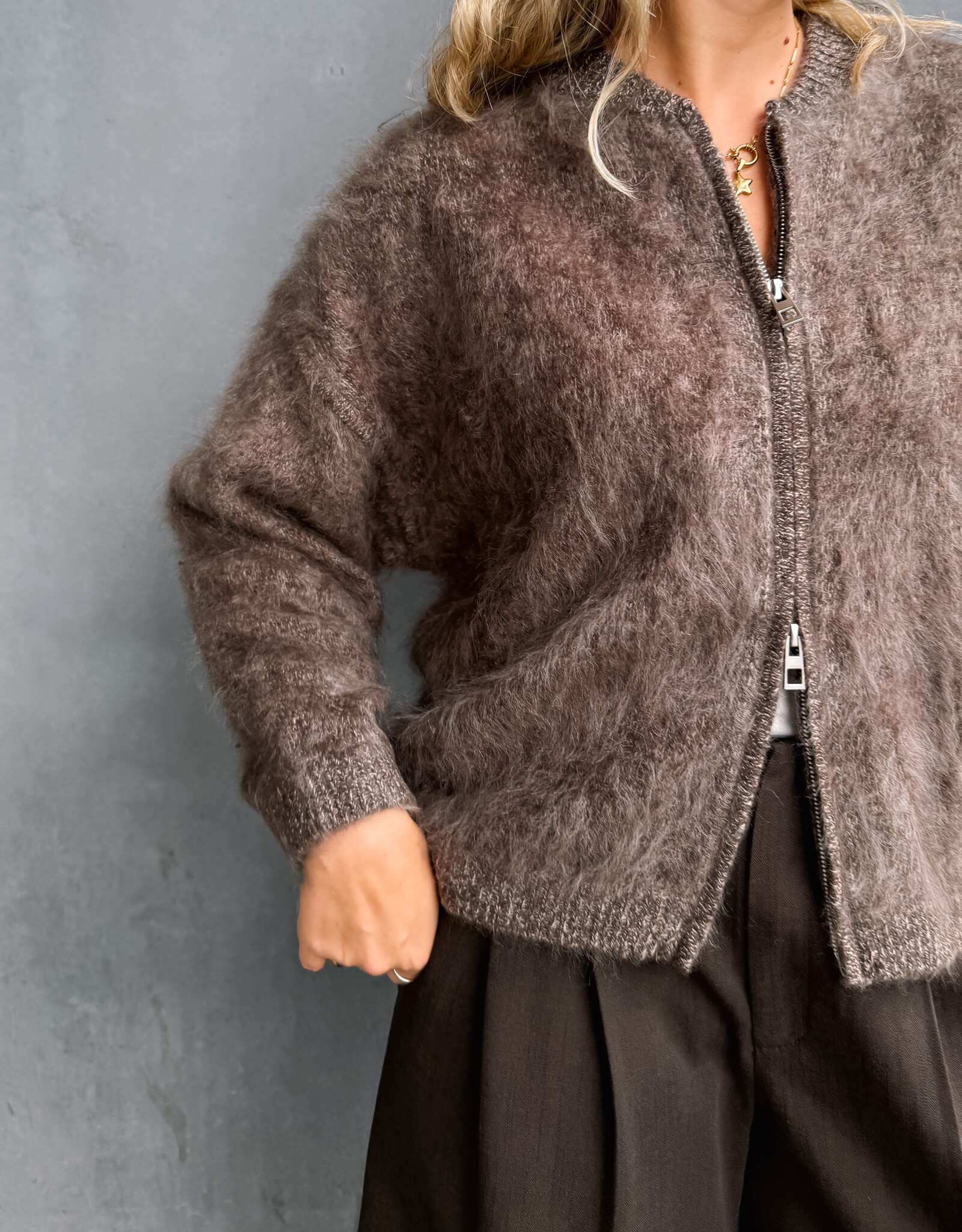 La Petite Laine Cardigan 'Edith' - Choco - One size