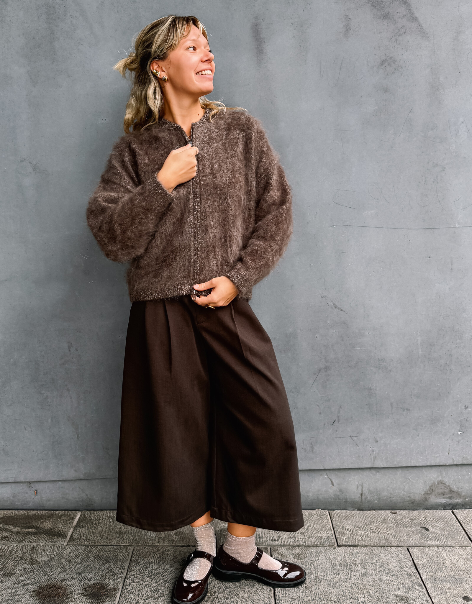 La Petite Laine Cardigan 'Edith' - Choco - One size