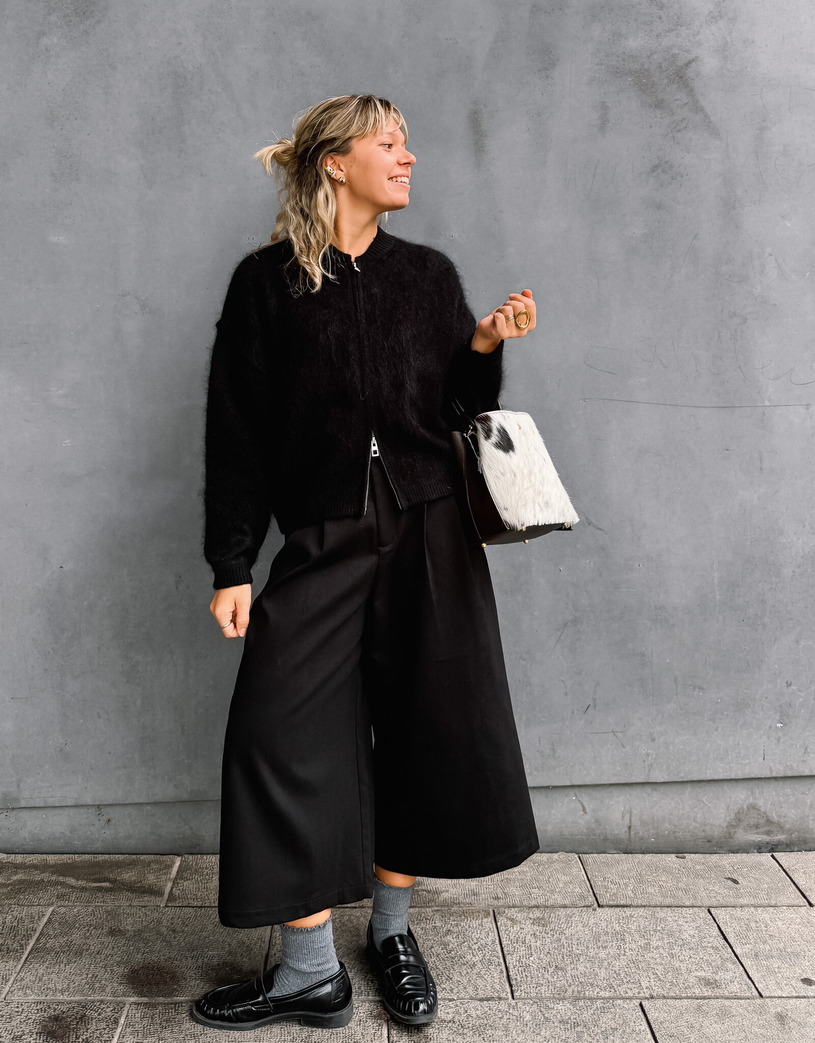 La Petite Laine Cardigan 'Edith' - Black - One size