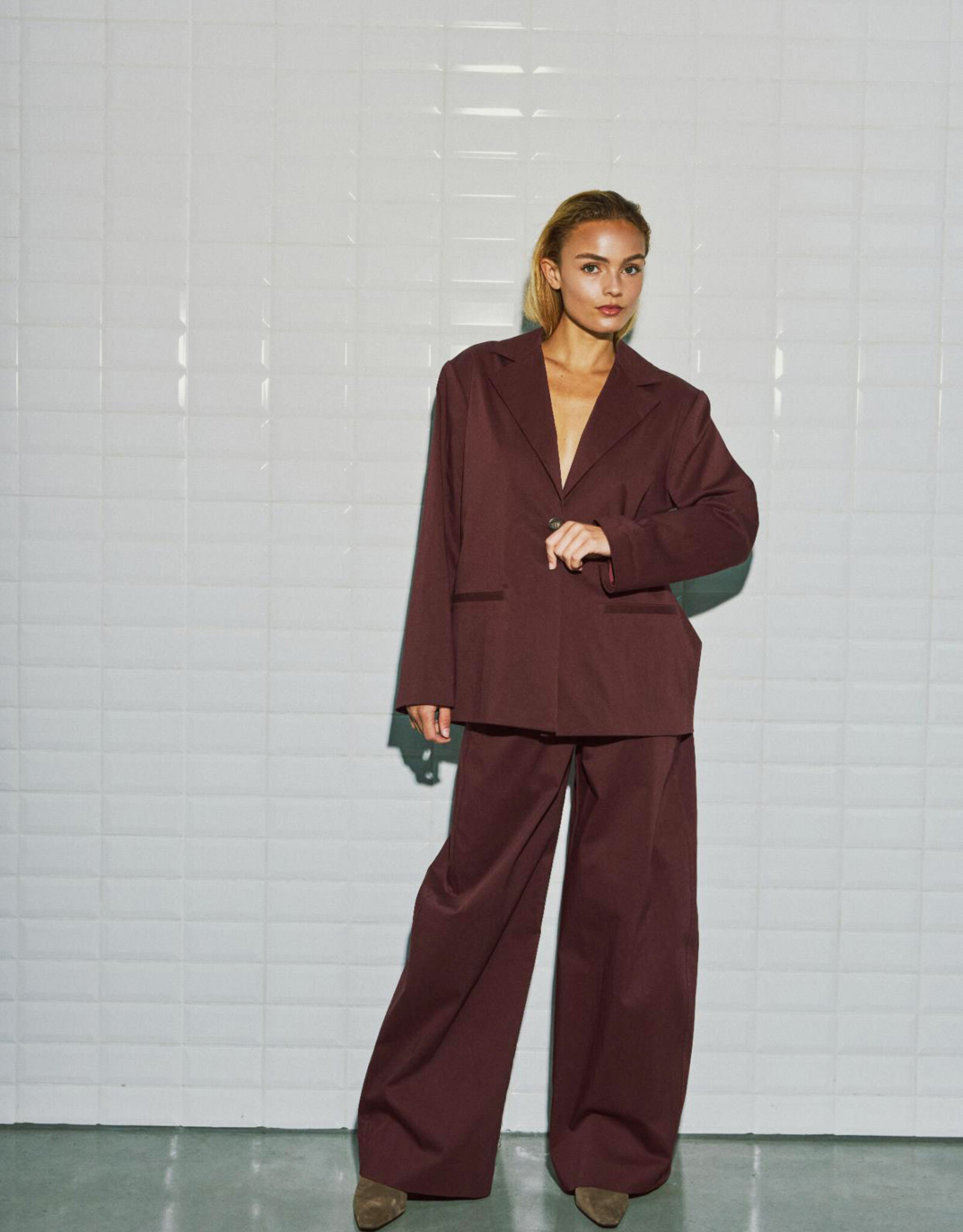Withblack Broek 'Leah' - Dark Wine - Withblack