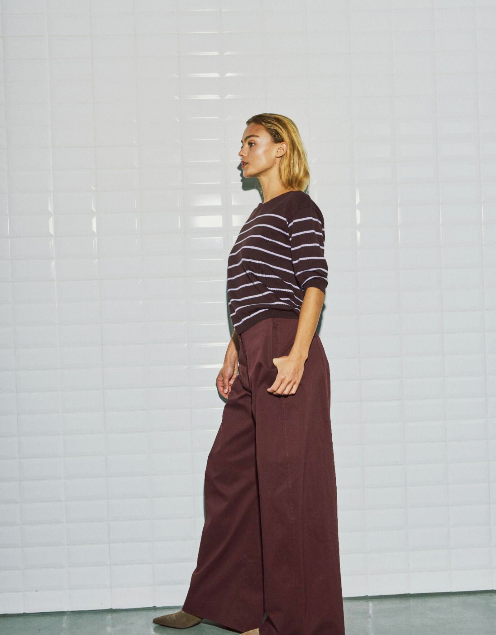 Withblack Broek 'Leah' - Dark Wine - Withblack