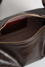 Ann Kurz Handtas 'Squa Baguette' - Shiny Nappa Mocha - Ann Kurz