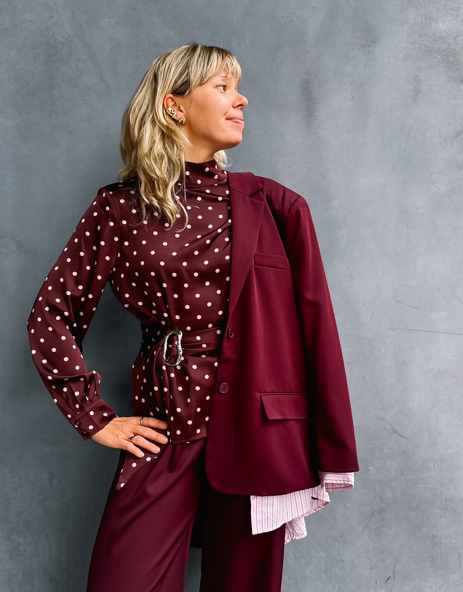 Studio Amaya Blouse 'Selya' - Bordeaux - Studio Amaya