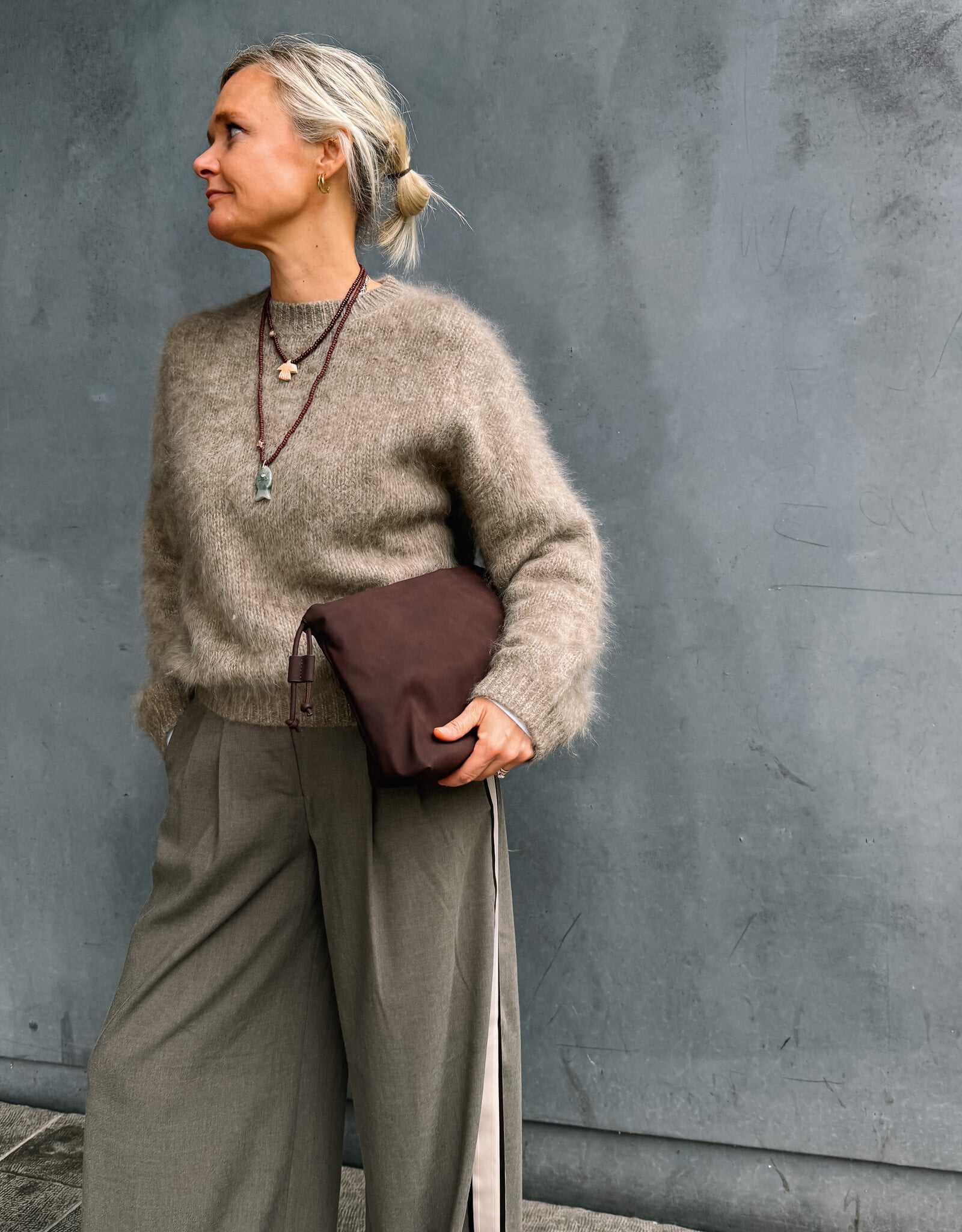 La Petite Laine Pull 'Eva' - Taupe - One size