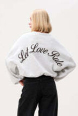 Catwalk Junkie Sweater Oversized 'Graphic' - Light Grey Melange - Catwalk Junkie
