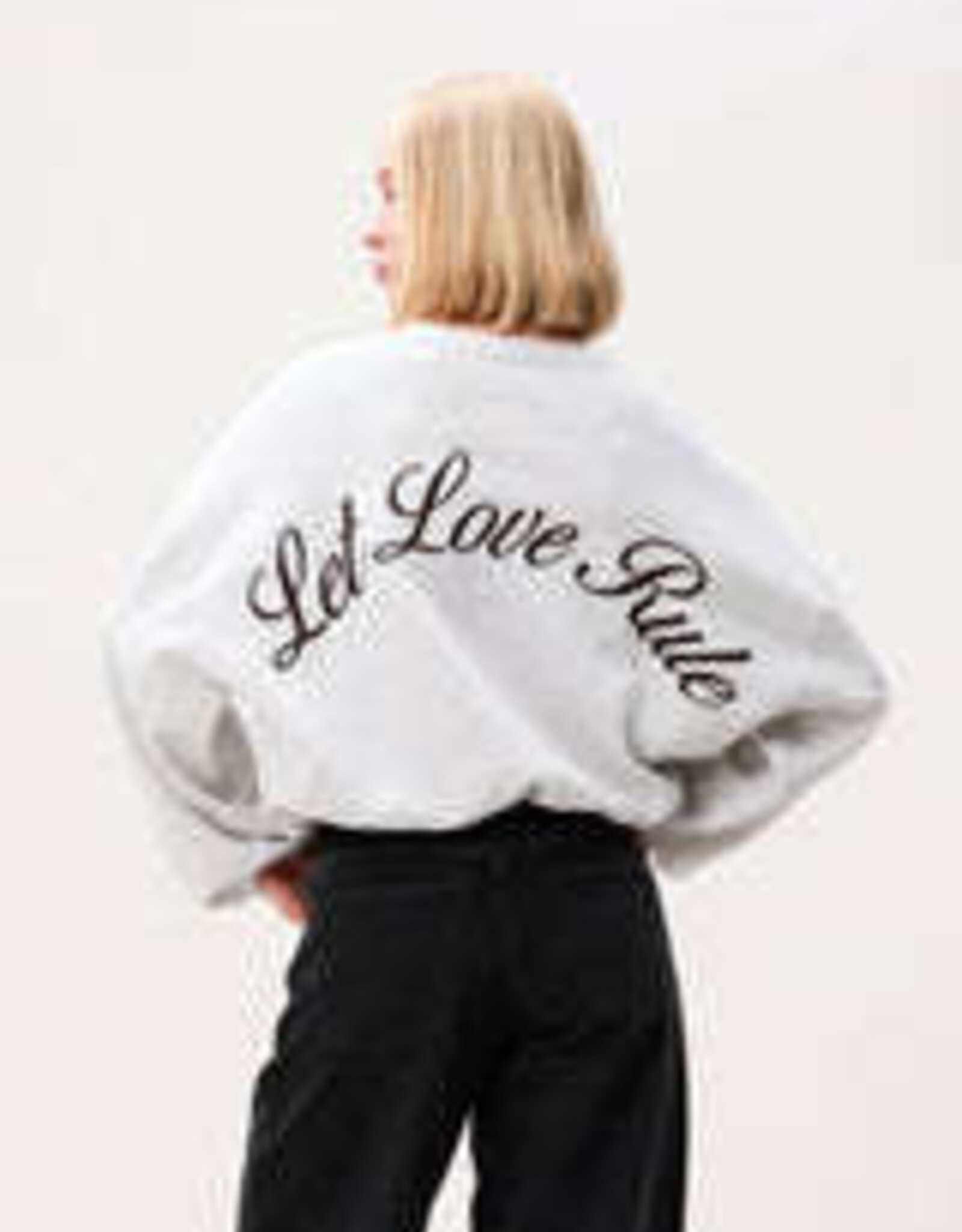 Catwalk Junkie Sweater Oversized 'Graphic' - Light Grey Melange - Catwalk Junkie