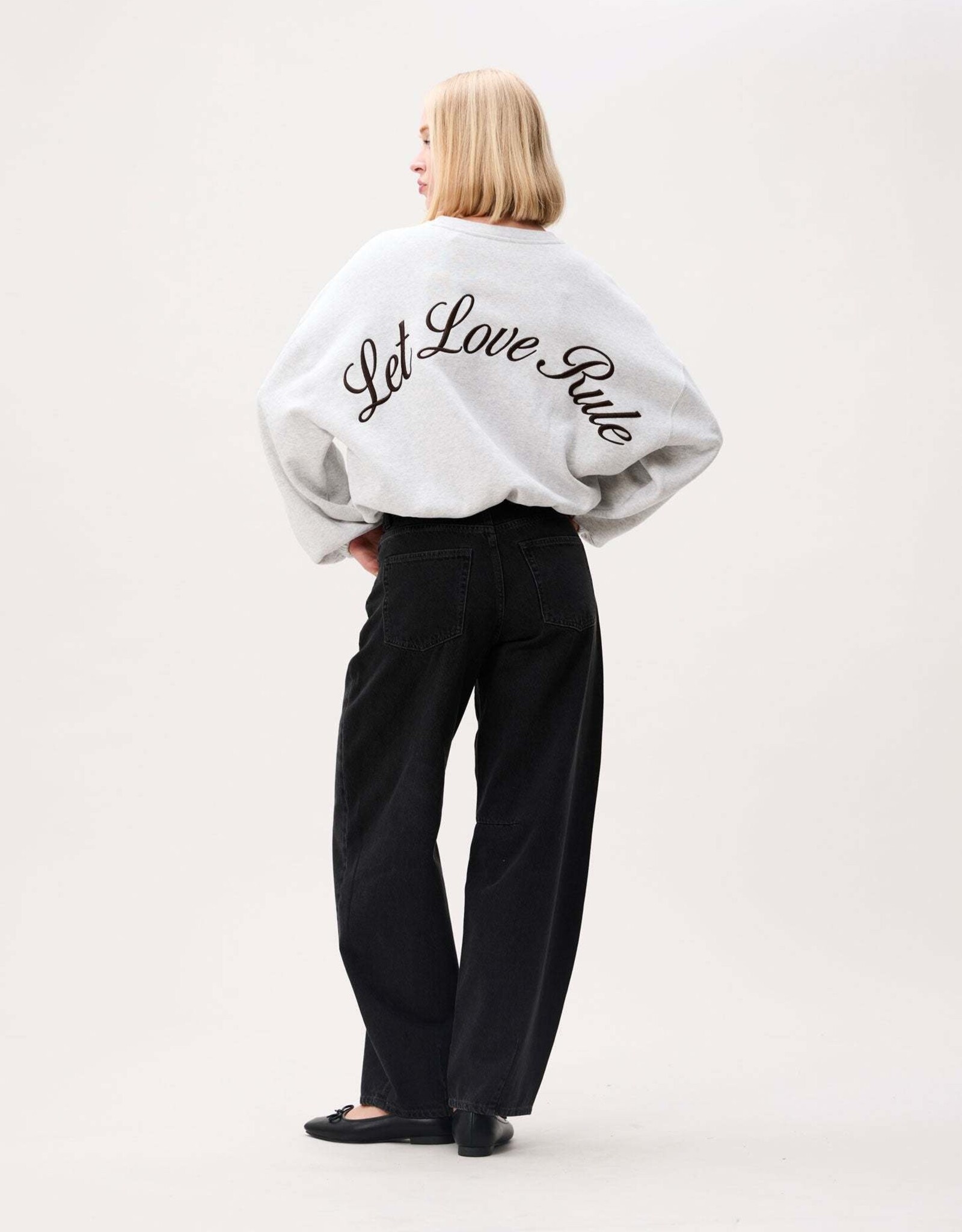 Catwalk Junkie Sweater Oversized 'Graphic' - Light Grey Melange - Catwalk Junkie