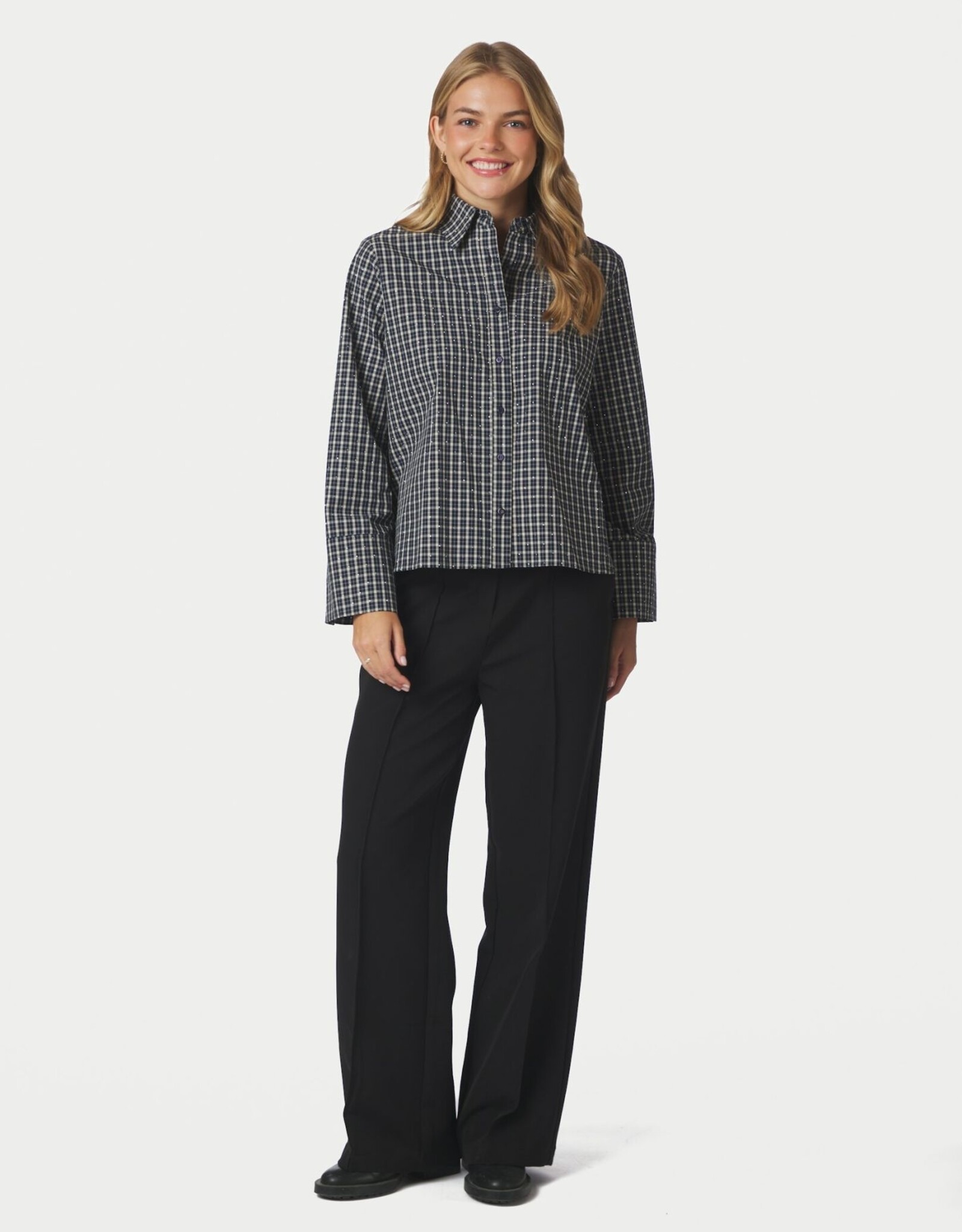 Blouse Check 'Bedaz' - Dark Bkue - Neo Noir
