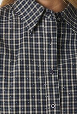 Blouse Check 'Bedaz' - Dark Bkue - Neo Noir