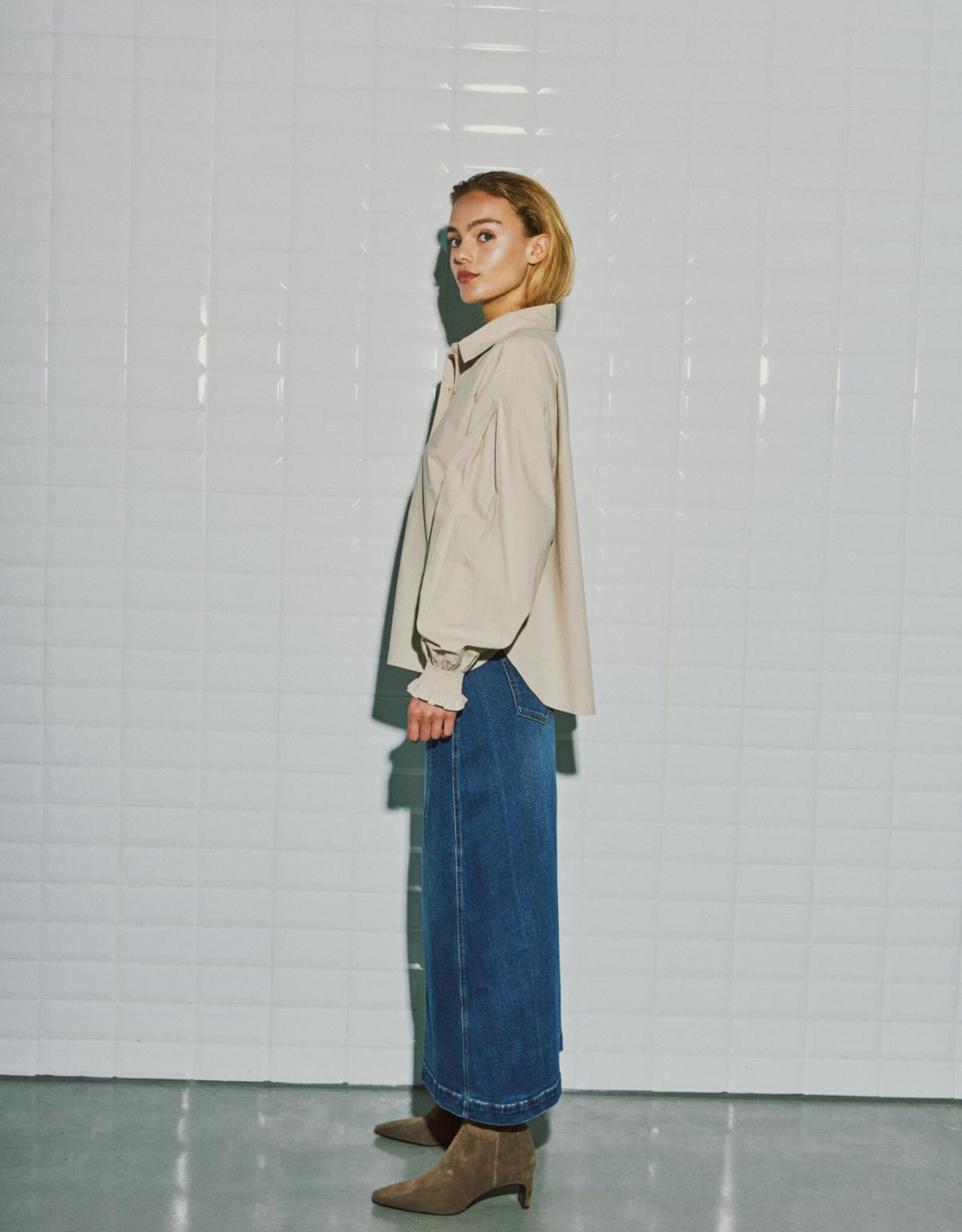 Withblack Blouse 'Annika' - Japanese Pearl - Withblack