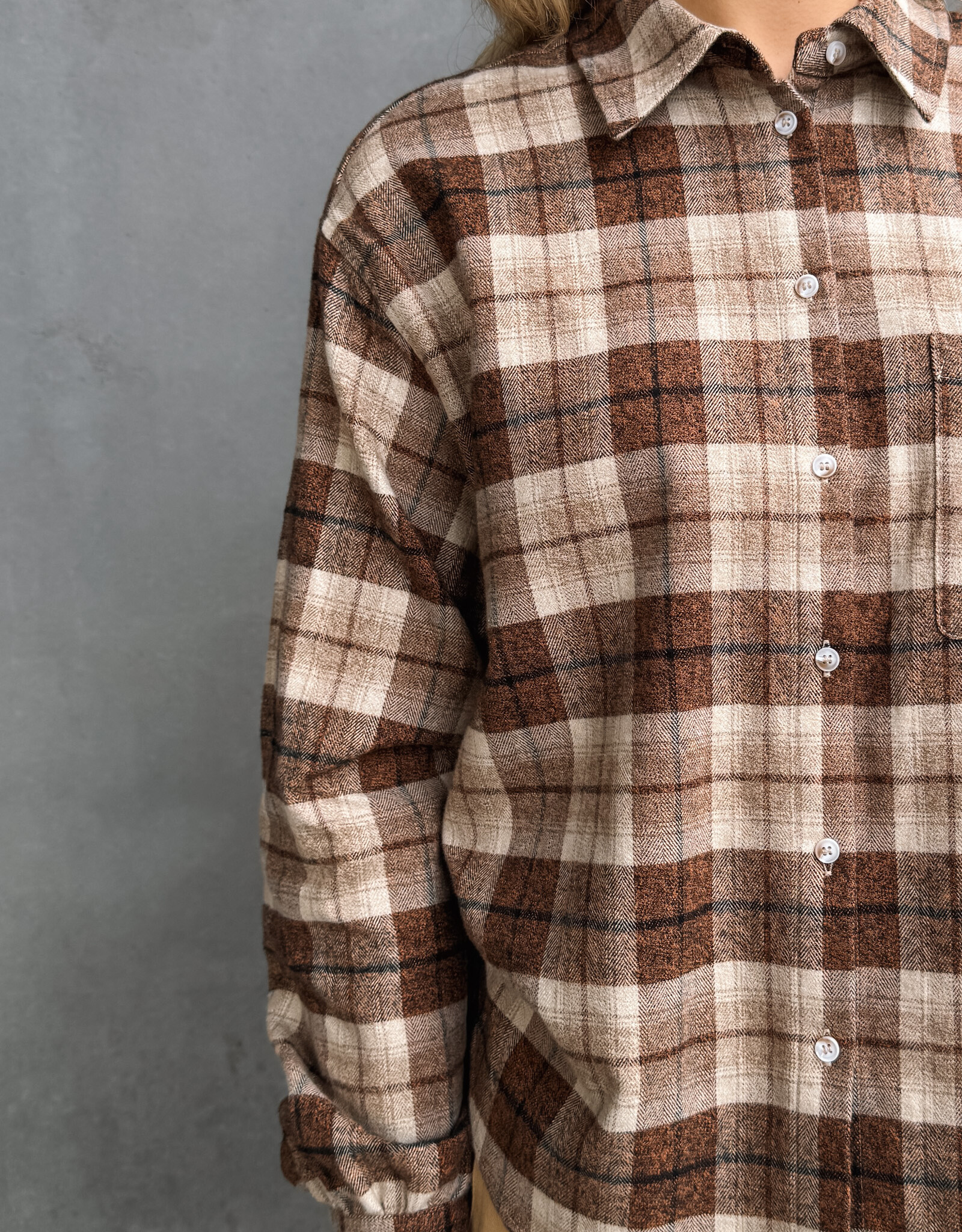 Another Label Blouse Check 'Adrienne' - Ginger Check - Another-Label