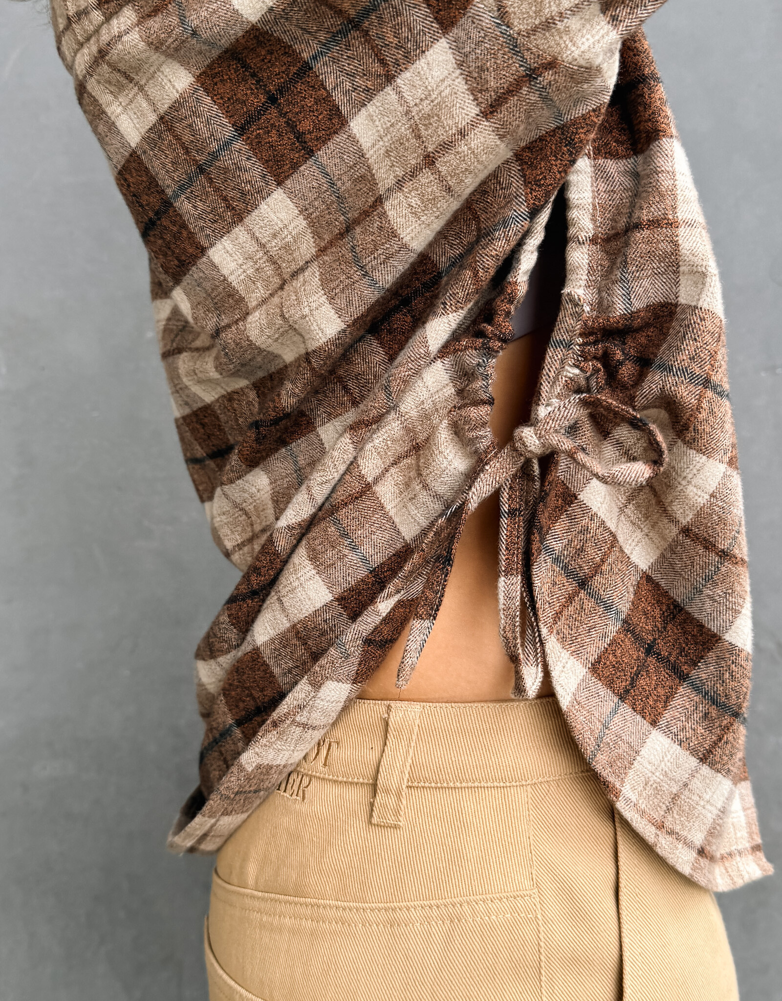 Another Label Blouse Check 'Adrienne' - Ginger Check - Another-Label