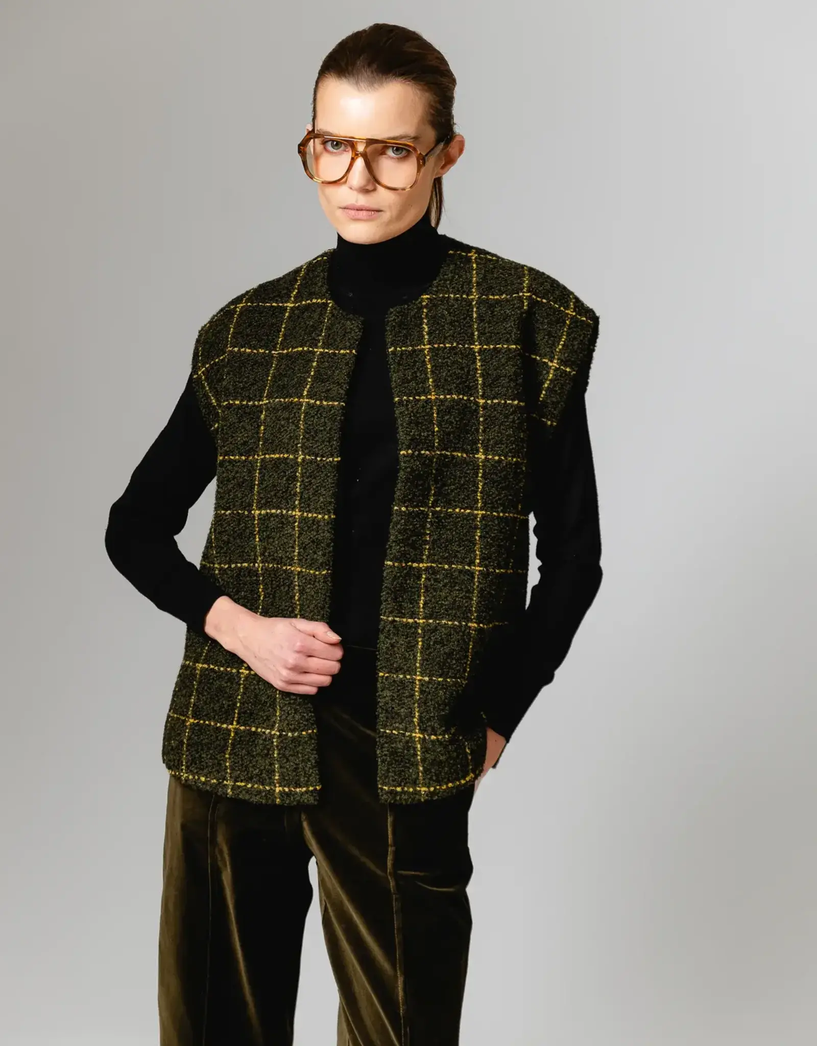 Bô-Dôme Waistcoat 'Rani' - Kaki  - Bô-Dôme