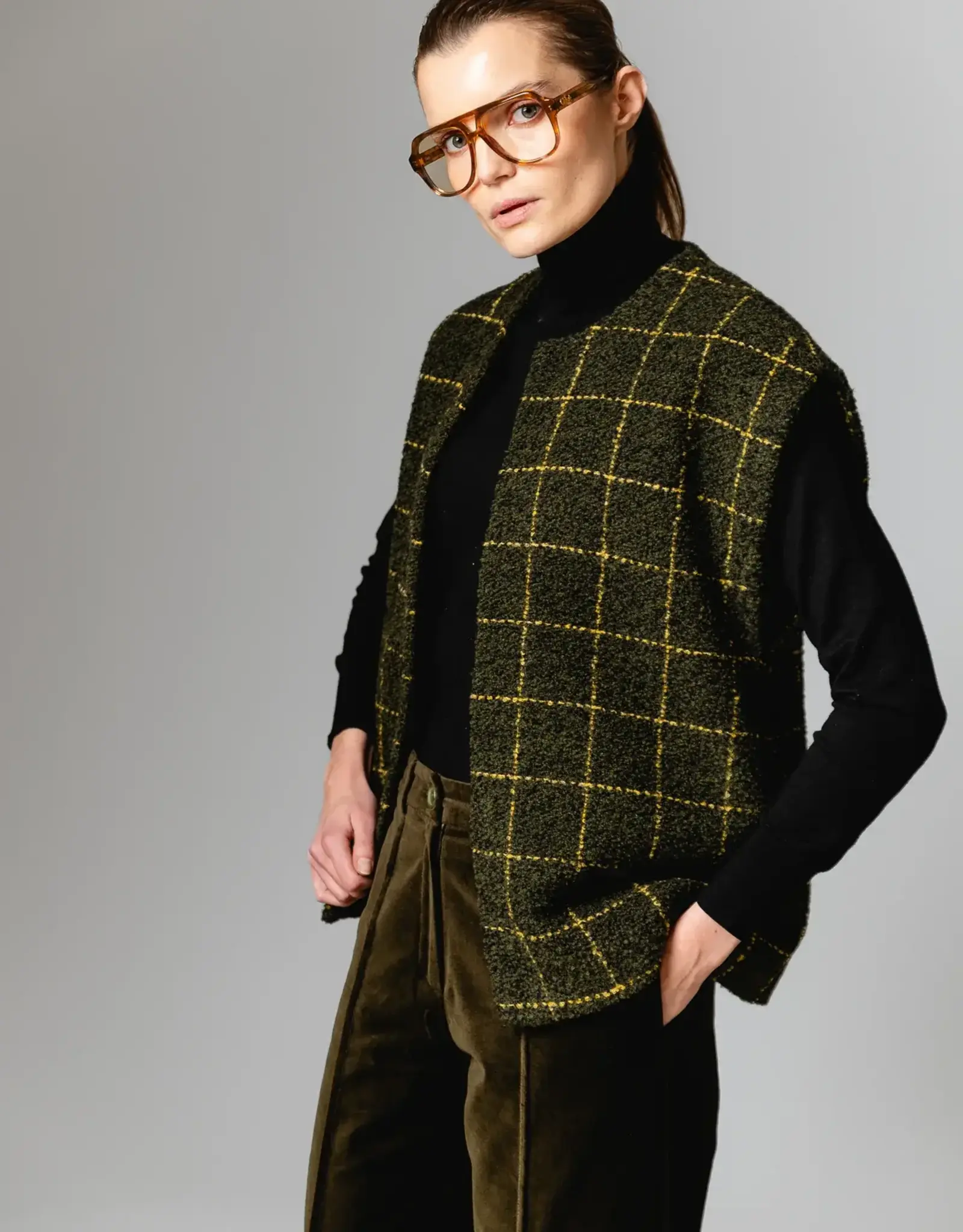 Bô-Dôme Waistcoat 'Rani' - Kaki  - Bô-Dôme