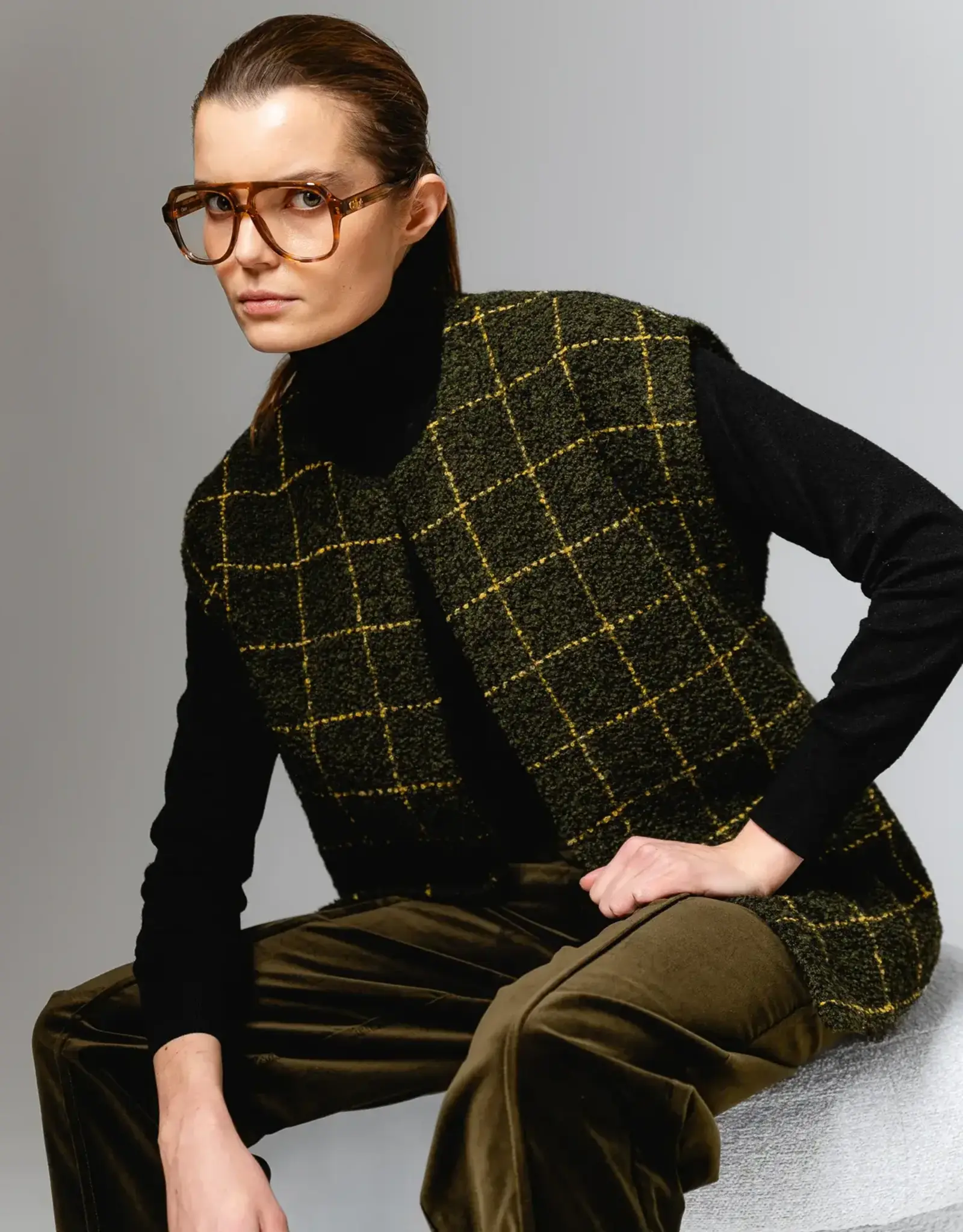 Bô-Dôme Waistcoat 'Rani' - Kaki  - Bô-Dôme