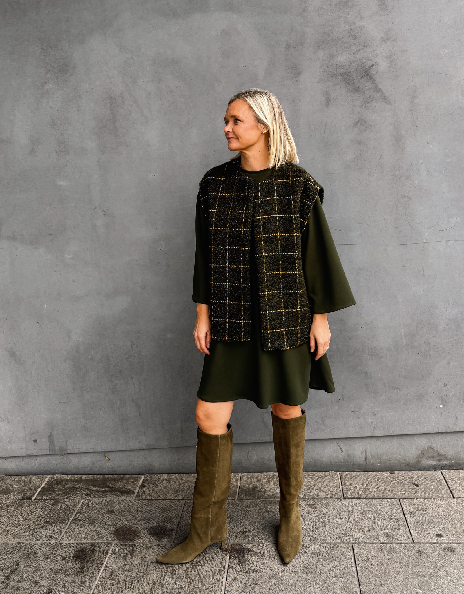 Bô-Dôme Waistcoat 'Rani' - Kaki  - Bô-Dôme