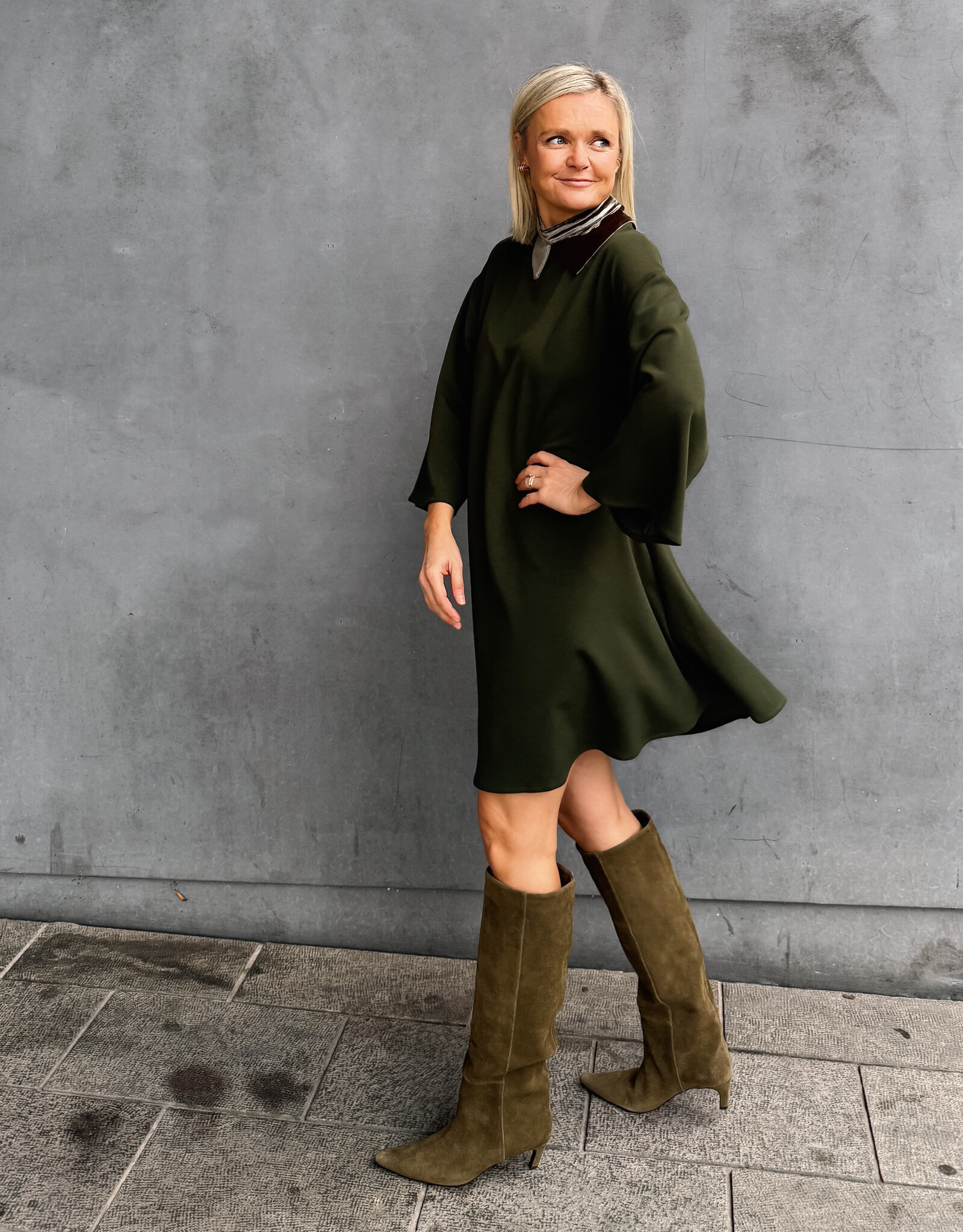 Bô-Dôme Jurk 'Hailey' - Moss Green - Bô-Dôme