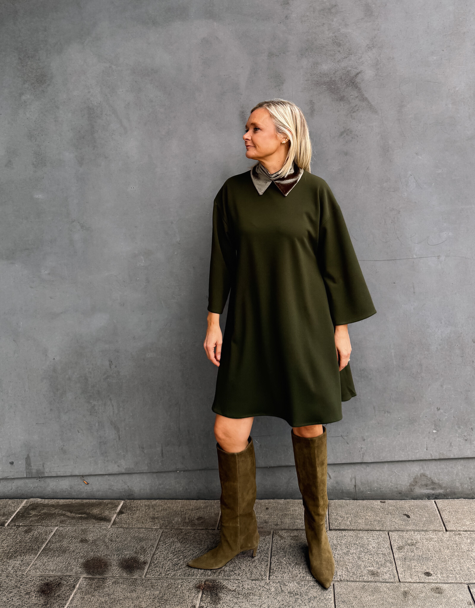 Bô-Dôme Jurk 'Hailey' - Moss Green - Bô-Dôme