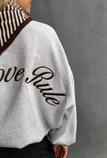Catwalk Junkie Sweater Oversized 'Graphic' - Light Grey Melange - Catwalk Junkie