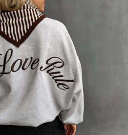 Catwalk Junkie Sweater Oversized 'Graphic' - Light Grey Melange - Catwalk Junkie