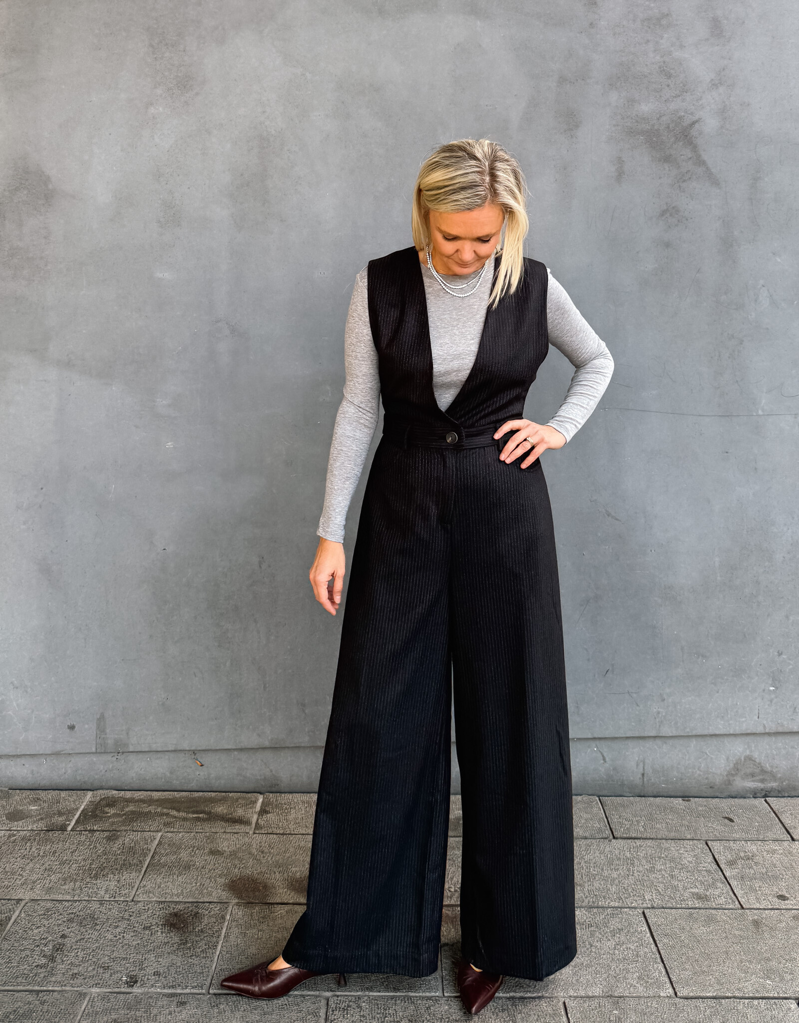 Laure+Max Jumpsuit 'Octave' - Black Tennis Stripes - Laure+Max