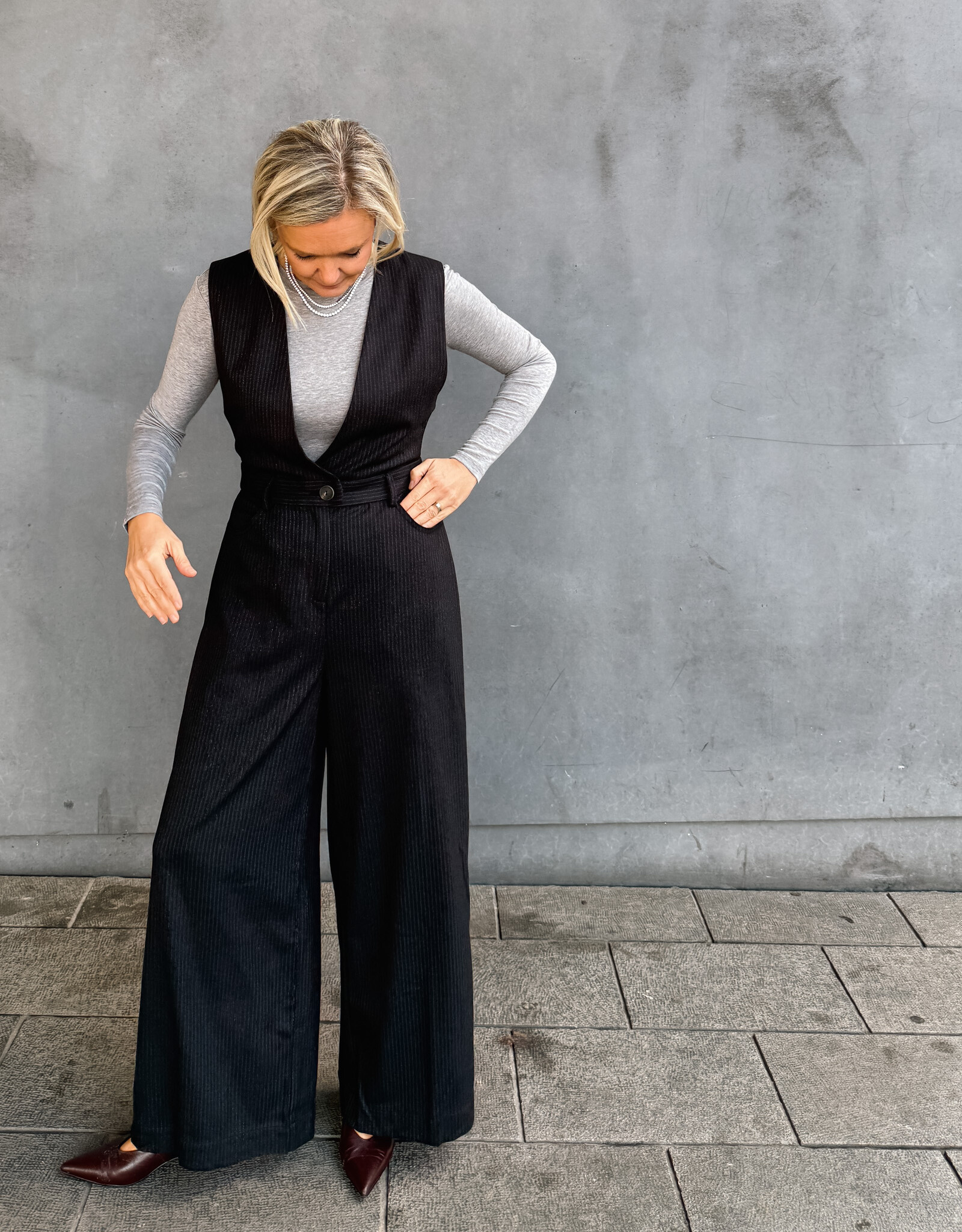 Laure+Max Jumpsuit 'Octave' - Black Tennis Stripes - Laure+Max