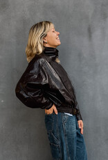 Refined Department Jacket Faux Leather 'Lee' - Choc Brown - Refined Department