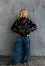 Refined Department Jacket Faux Leather 'Lee' - Choc Brown - Refined Department