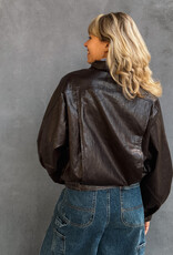 Refined Department Jacket Faux Leather 'Lee' - Choc Brown - Refined Department