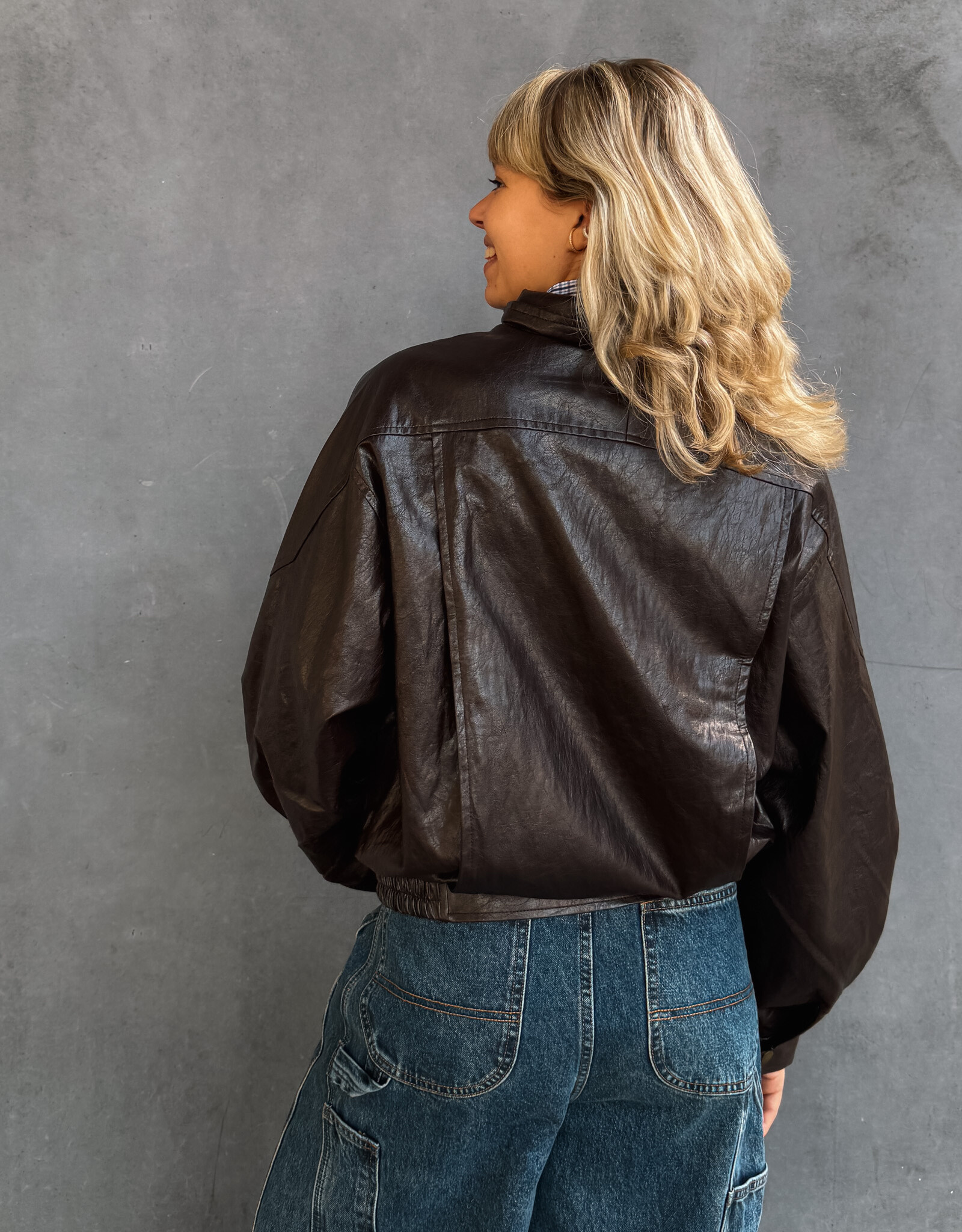 Refined Department Jacket Faux Leather 'Lee' - Choc Brown - Refined Department