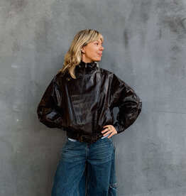 Refined Department Jacket Faux Leather 'Lee' - Choc Brown - Refined Department