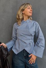 Blouse Check 'Fenli' - Blue  - Neo Noir