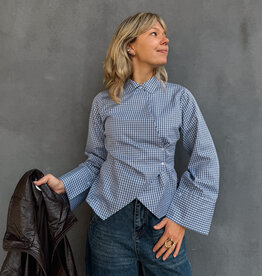 Blouse Check 'Fenli' - Blue  - Neo Noir