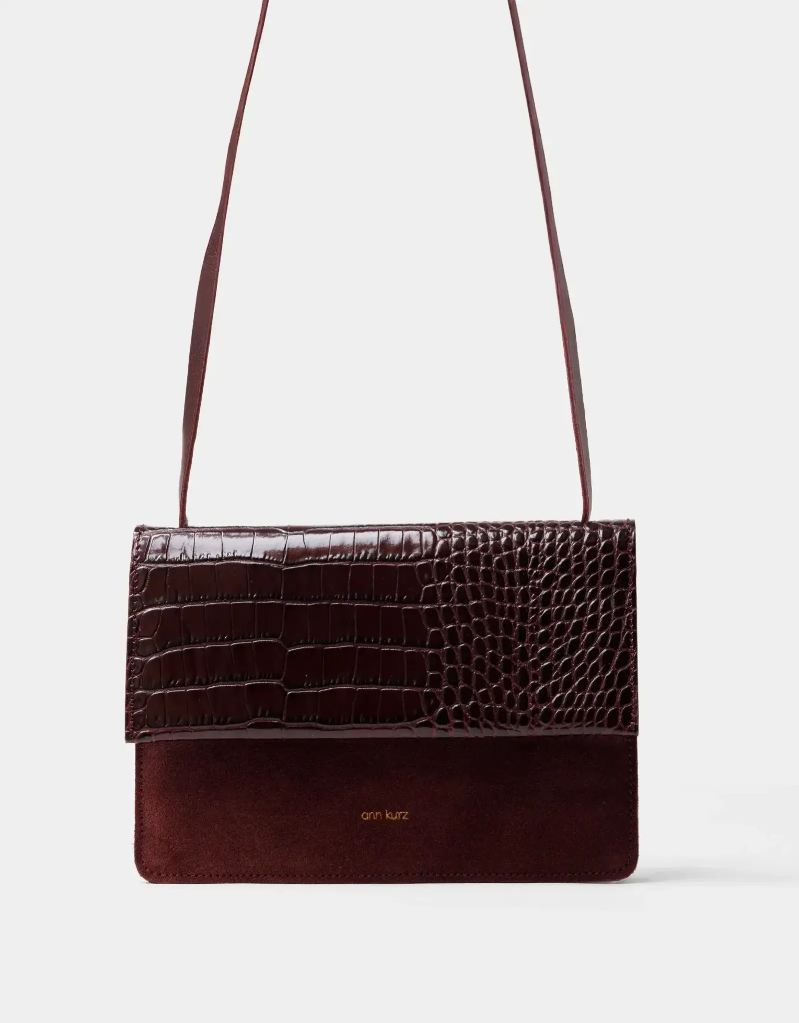 Ann Kurz Handtas 'Phone Bag'  - Croco/Burgundy - Ann Kurz