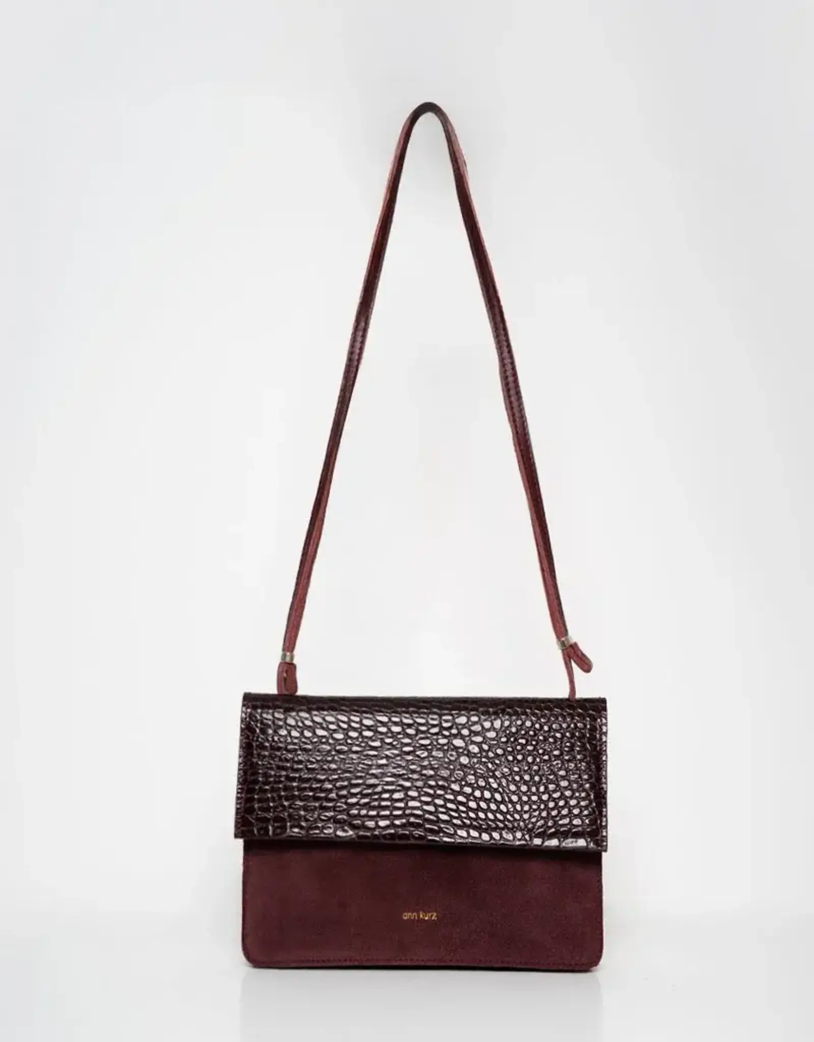 Ann Kurz Handtas 'Phone Bag'  - Croco/Burgundy - Ann Kurz