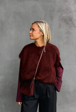 La Petite Laine Cardigan Zonder Mouw 'Bertine' - Burgundy - One size