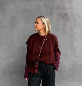 La Petite Laine Cardigan Zonder Mouw 'Bertine' - Burgundy - One size