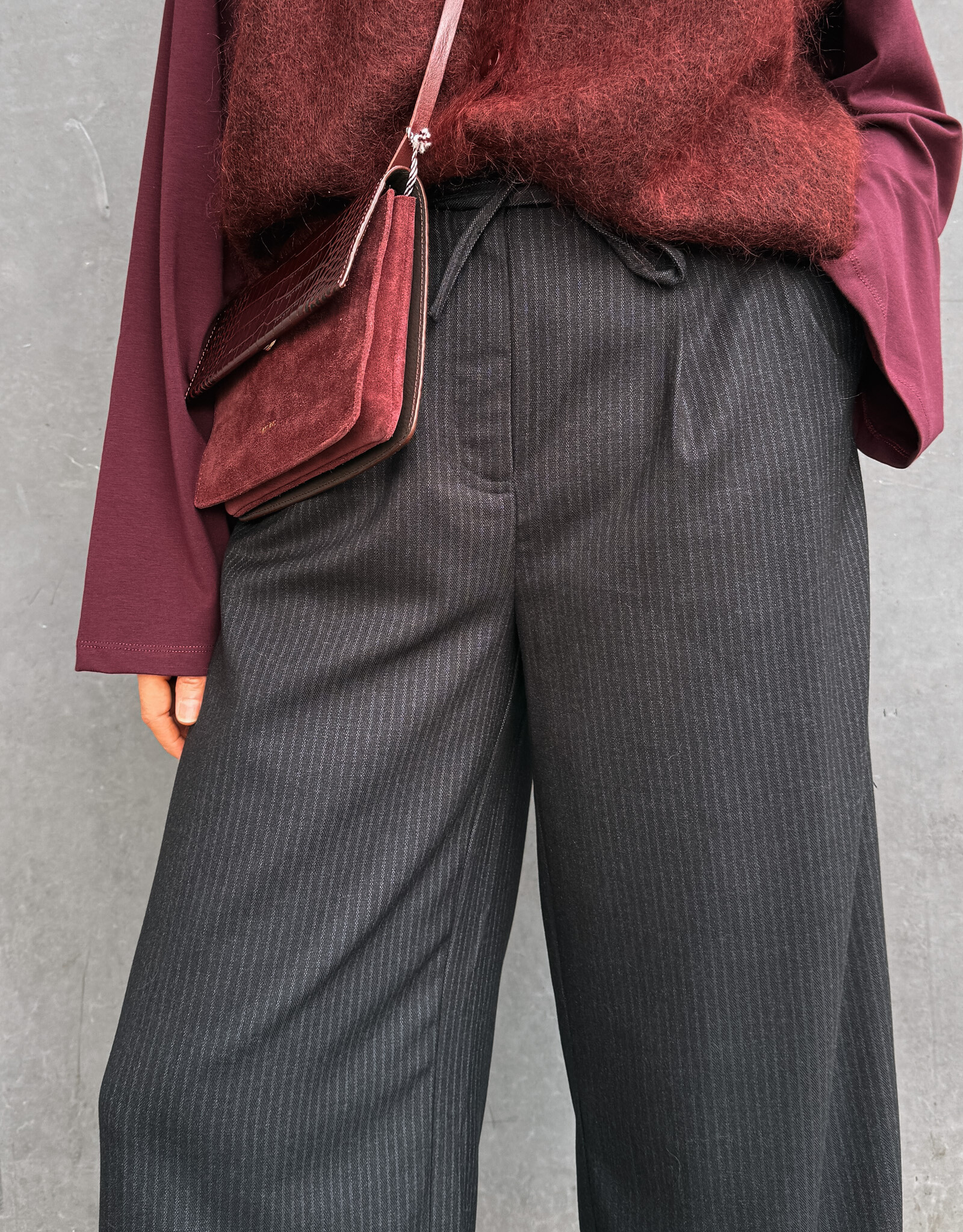 Laure+Max Broek 'Plume' - Black Tennis Stripes - Laure+Max