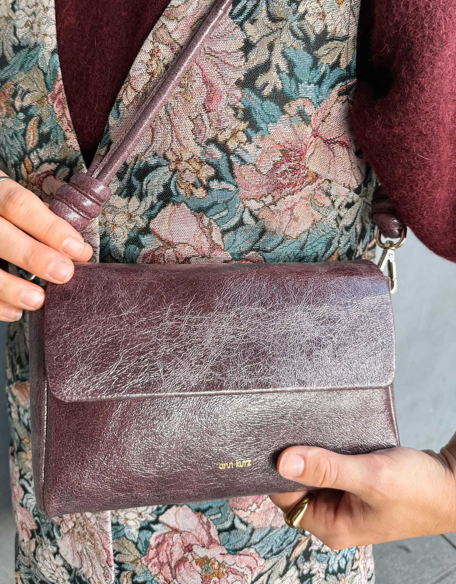 Ann Kurz Handtas 'Large Pack' - Burgundy - Ann Kurz