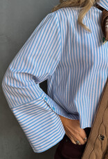 Re/Born Blouse Stripe 'Adriana' - Light Blue/Vino  - Re/Born