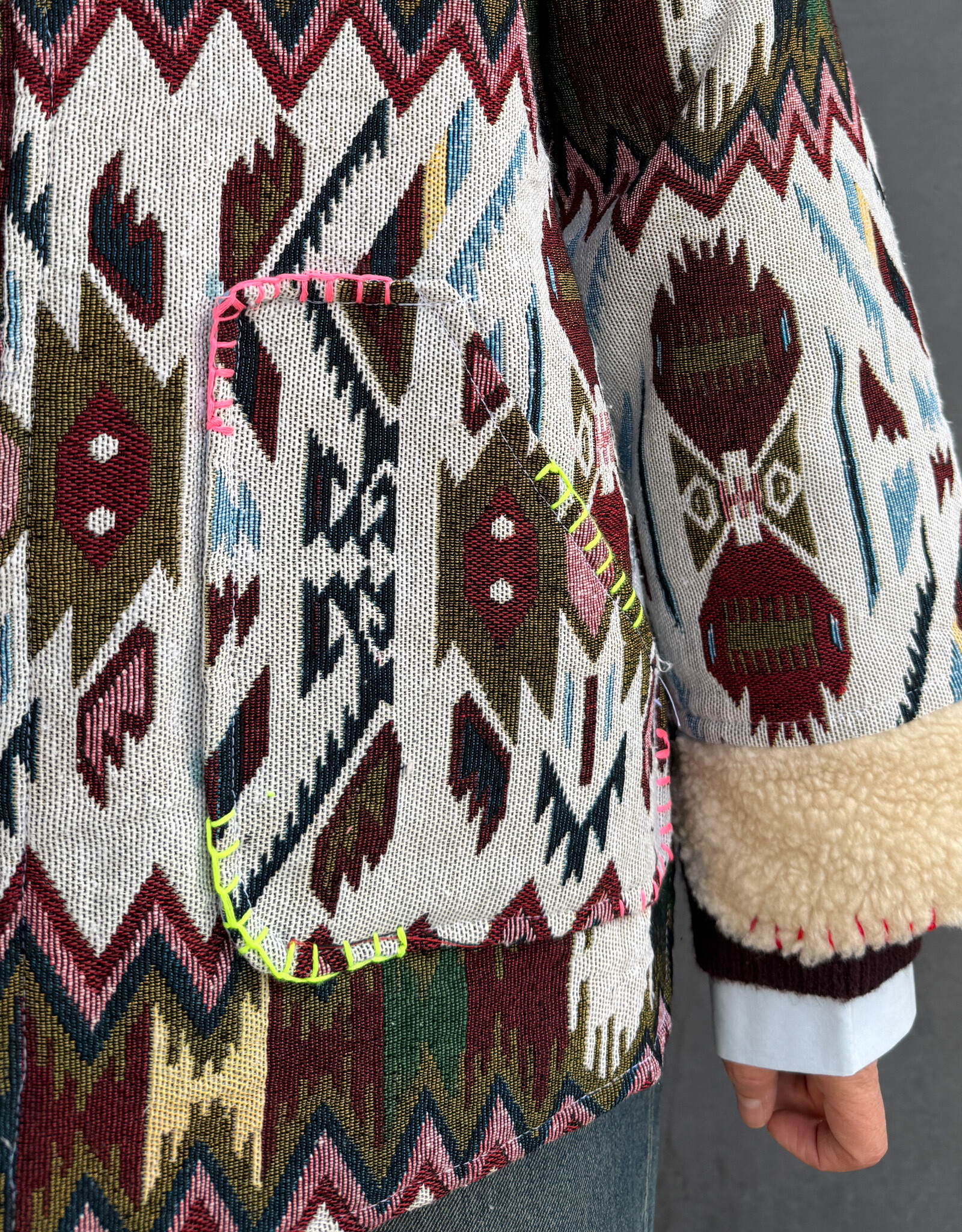 The Golden House Mom Jacket 'Inca' - Multi Blue - TU